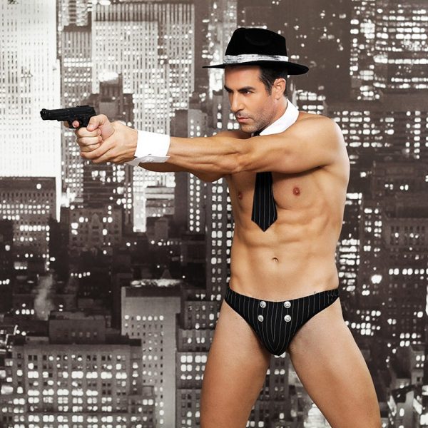 Amosfun Mens Role Play Costume Outfit Sexy Police Detective Cosplay Underwear Lingerie Thong Underwear Set