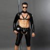 Mens Sexy Lingerie Police Uniforms Gay Bar Performance Clothing Black Nightclub Sexy Underwear Uniform Temptation